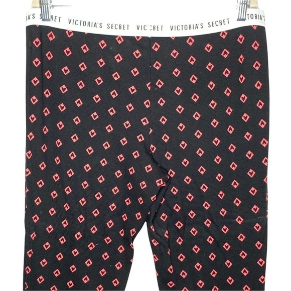 Y2K Victoria Secret Black Red Hearts Relaxed Fit Thermal Lounge Pants Size XL - Picture 11 of 13